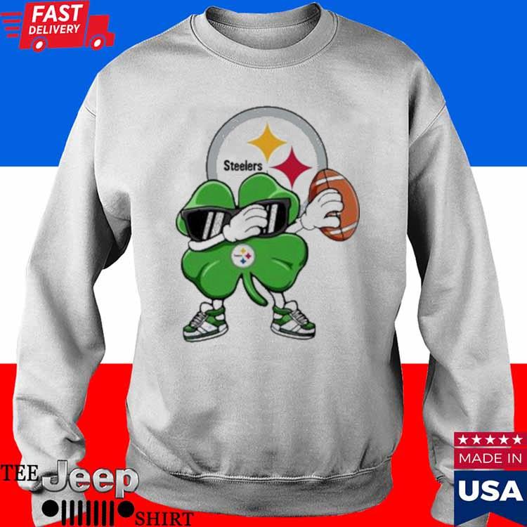 Official Shamrock dabbing Pittsburgh Steelers st patrick day T