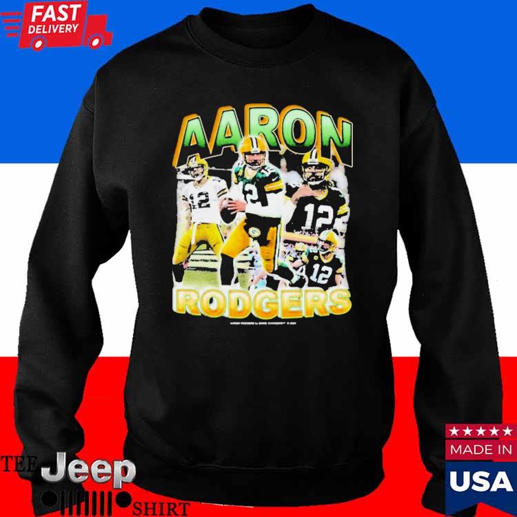 Vtg NFL Mens 2XL Distressed Green Bay Packers Aaron Rodgers Long Sleeve  T-Shirt