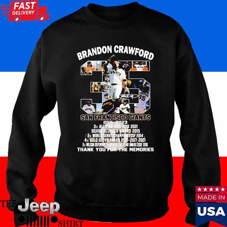 Official san francisco giants brandon crawford 2011-2023 thank you for the  memories shirt, hoodie, sweatshirt for men and women