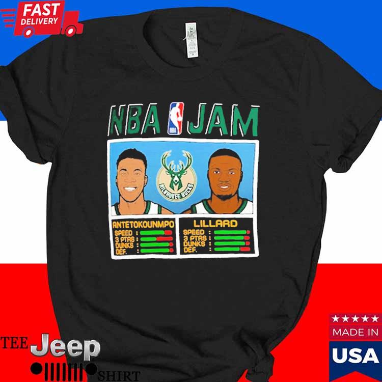Official damian Lillard Giannis Antetokounmpo Milwaukee Bucks Homage Nba  Jam T-Shirt, hoodie, sweater, long sleeve and tank top