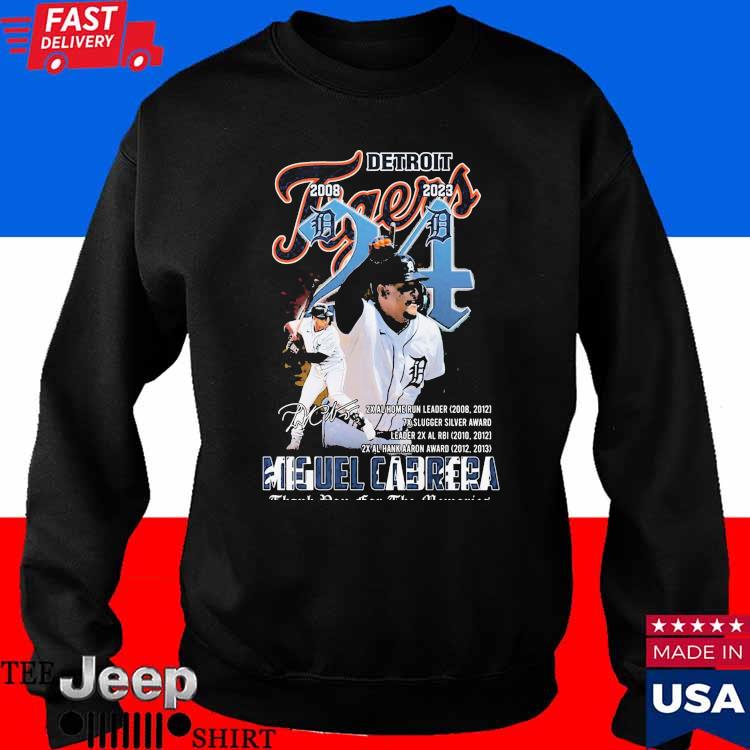 Detroit Tiger 2008 – 2023 Miguel Cabrera Thank You For The Memories Shirt,  hoodie, sweater, long sleeve and tank top