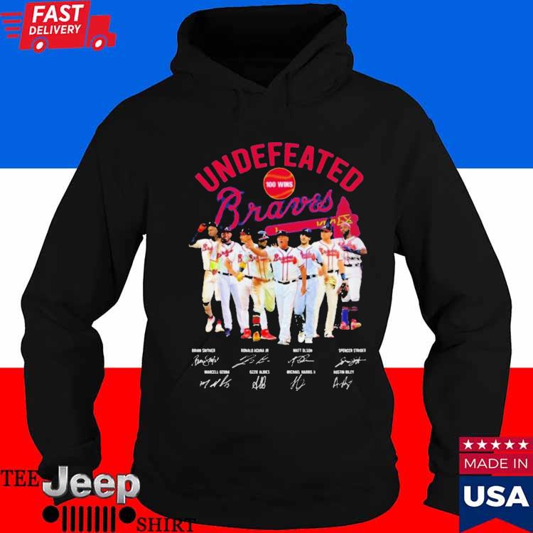 Atlanta Braves Undefeated 100 Wins Signatures t-shirt - ColorfulTeesOutlet
