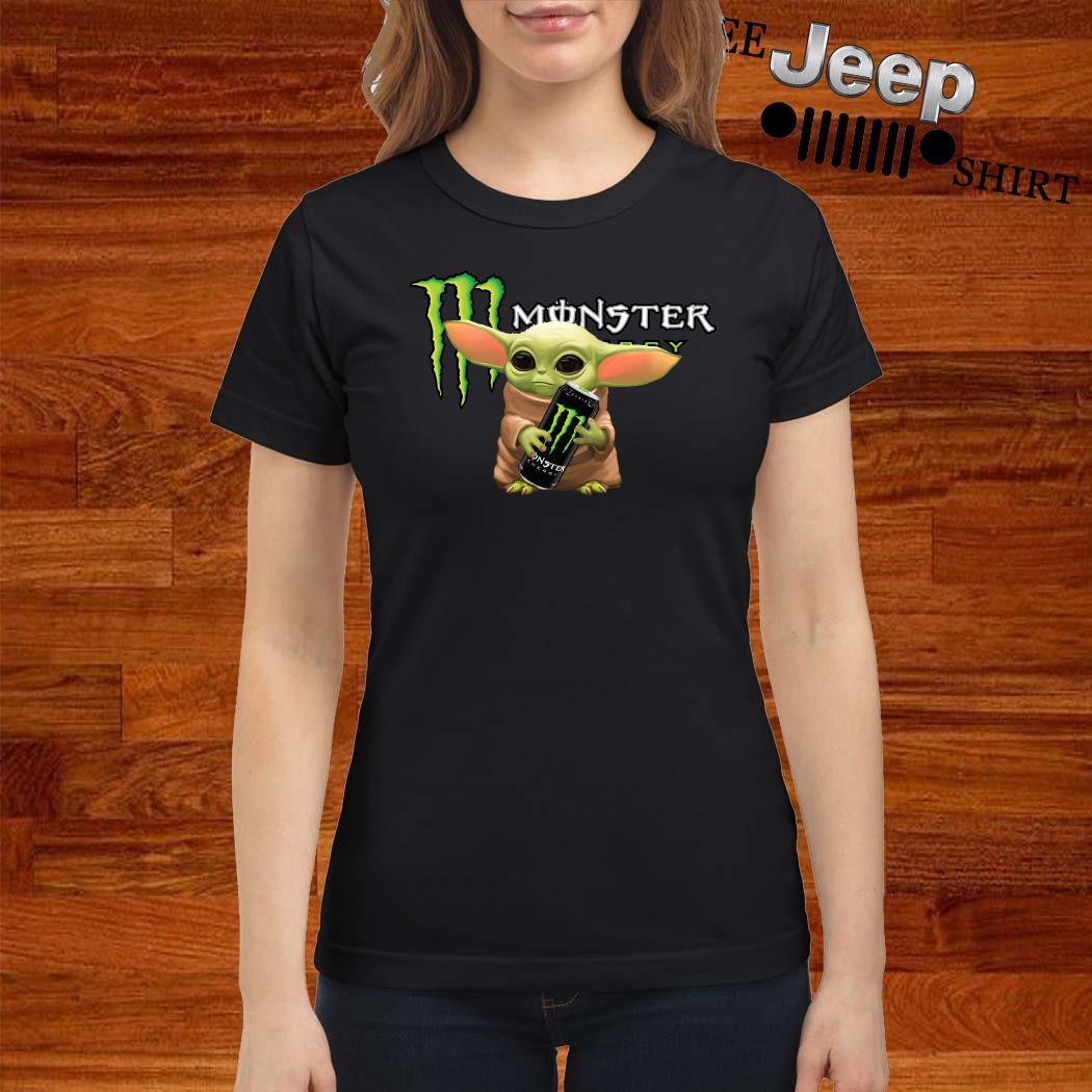 Baby Yoda hug Monster Energy shirt, hoodie, sweater, ladies-tee