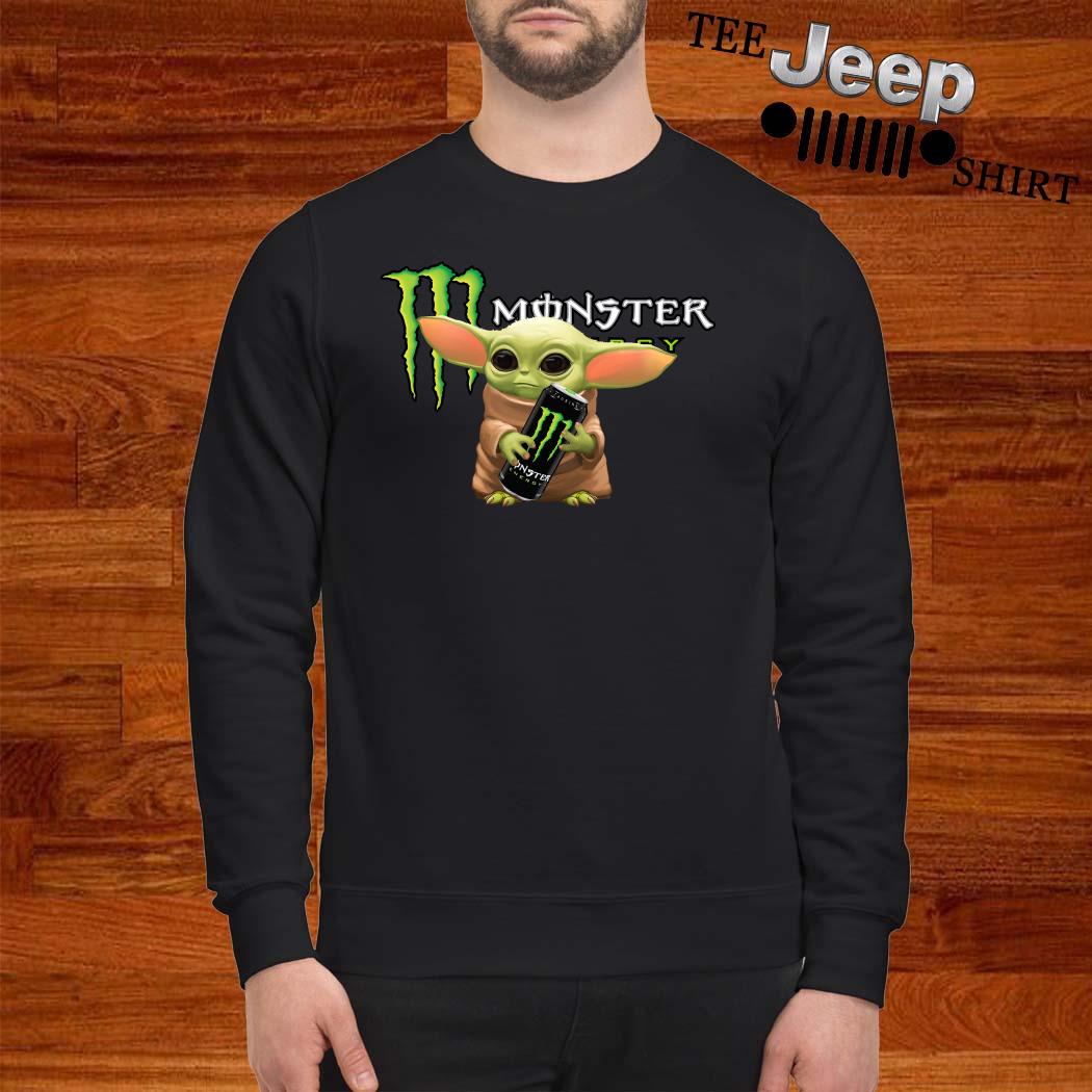 Baby Yoda hug Monster Energy shirt, hoodie, sweater, ladies-tee