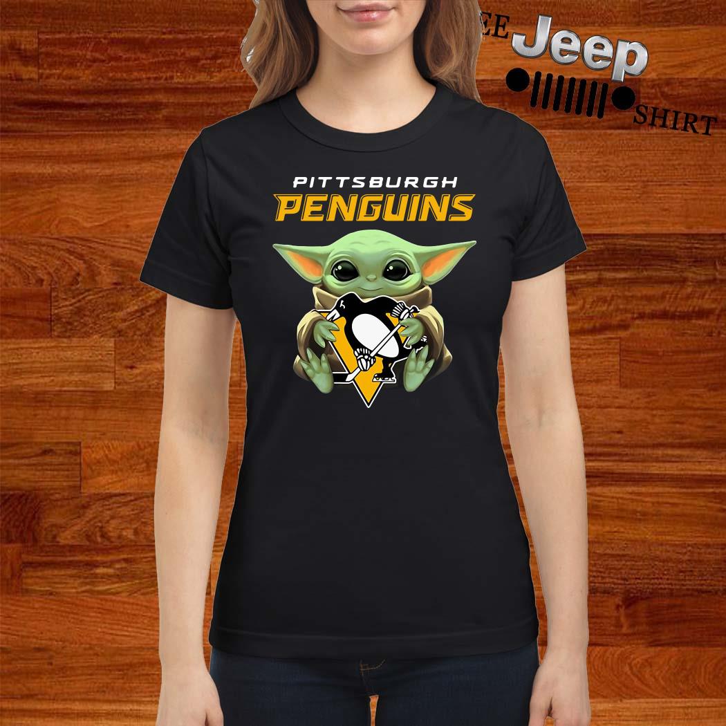 Baby Yoda Hug Pittsburgh Penguins Star Wars t-shirt by To-Tee