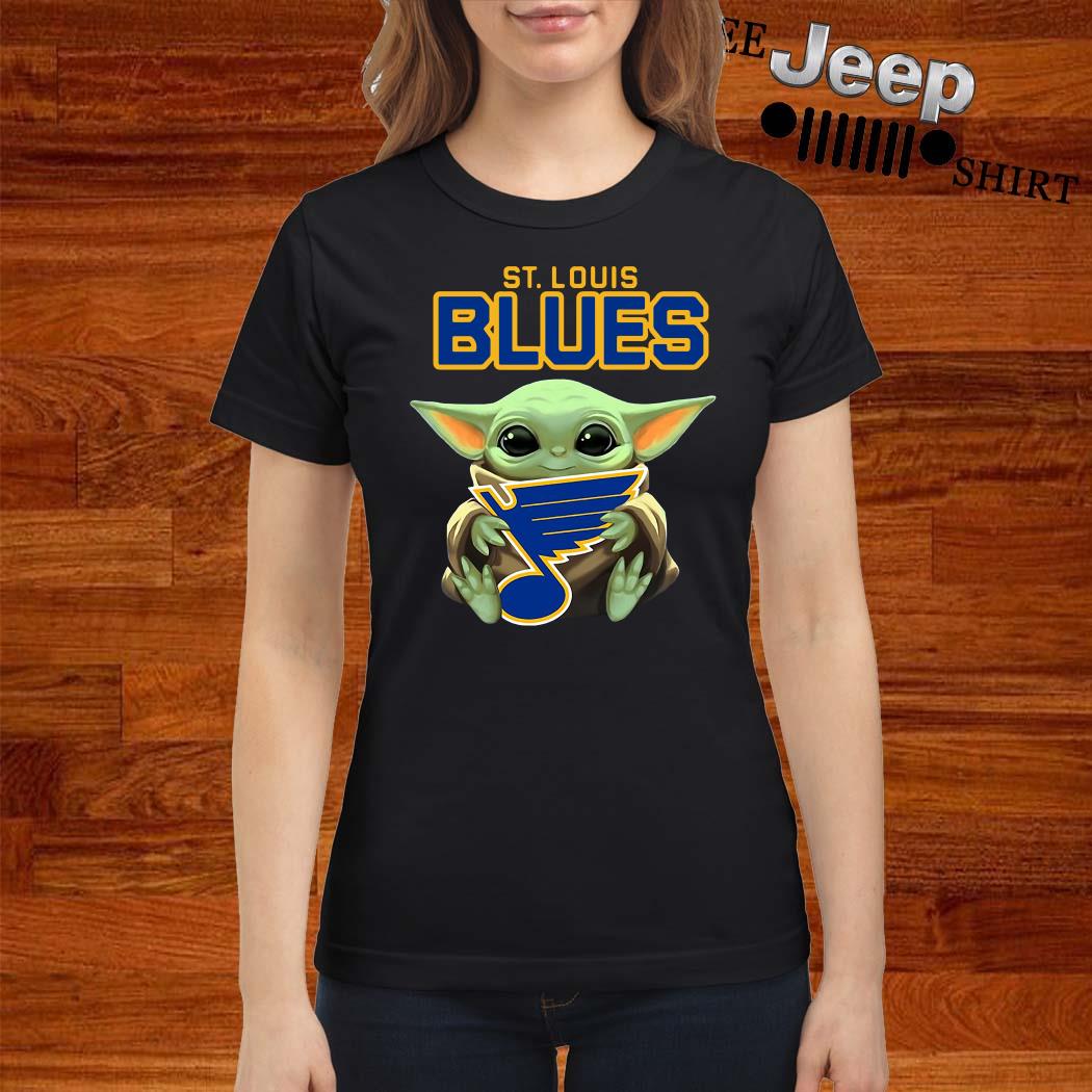 St Louis Blues Shirt Baby Yoda Hug Logo St Louis Blues Gift