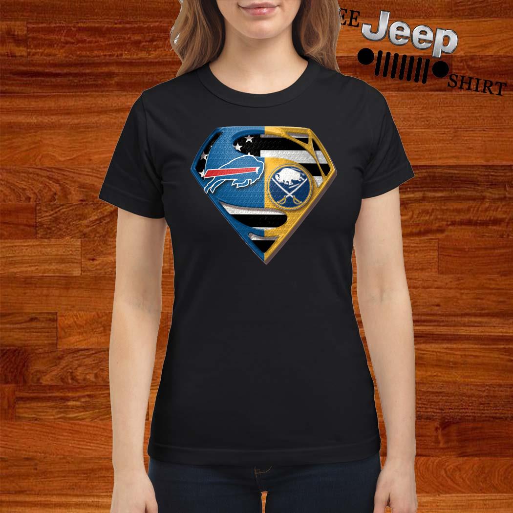 Buffalo Bills And Buffalo Sabres Inside Superman Logo t-shirt by