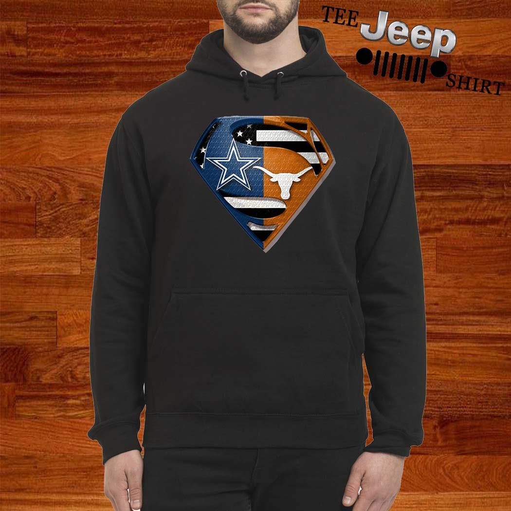 Dallas Cowboys And Texas Longhorns Superman T-Shirt - TeeNavi