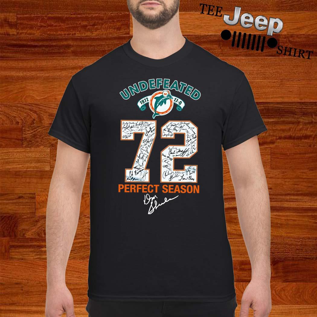 MiamI dolphins undefeated 1972 perfect season signature T-shirts