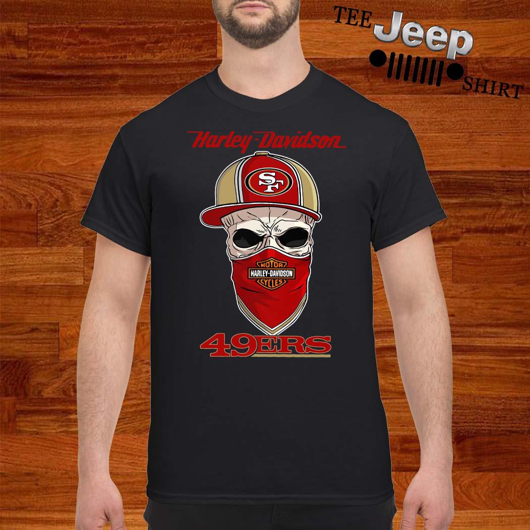 Harley Davidson Skull San Francisco 49ers Shirt, Unique 49ers