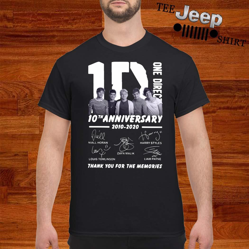 one direction 10 year anniversary shirt